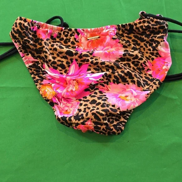 Victoria's Secret Pink Floral Leopard Bikini Bottom! S - Picture 2 of 2